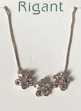 玫瑰金水晶花朵日韩风时尚饰品