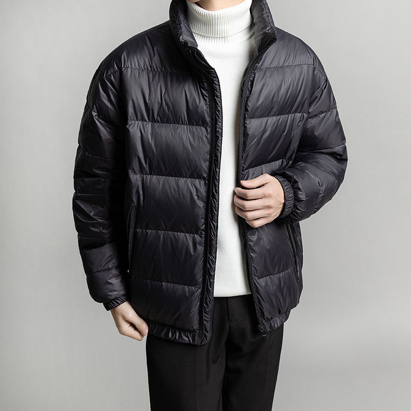 DOWN JACKET MENS AUTUMN AND WINTER NEW LIGHT MATURE STYLE MENS THICKENED LIGHT DUCK DOWN SHORT TOP WARM WINTER COAT