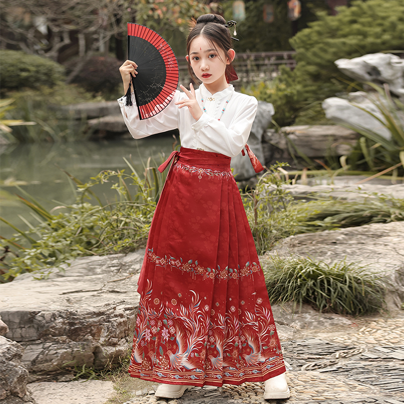 高端国风儿童马面裙上衣纯棉女童