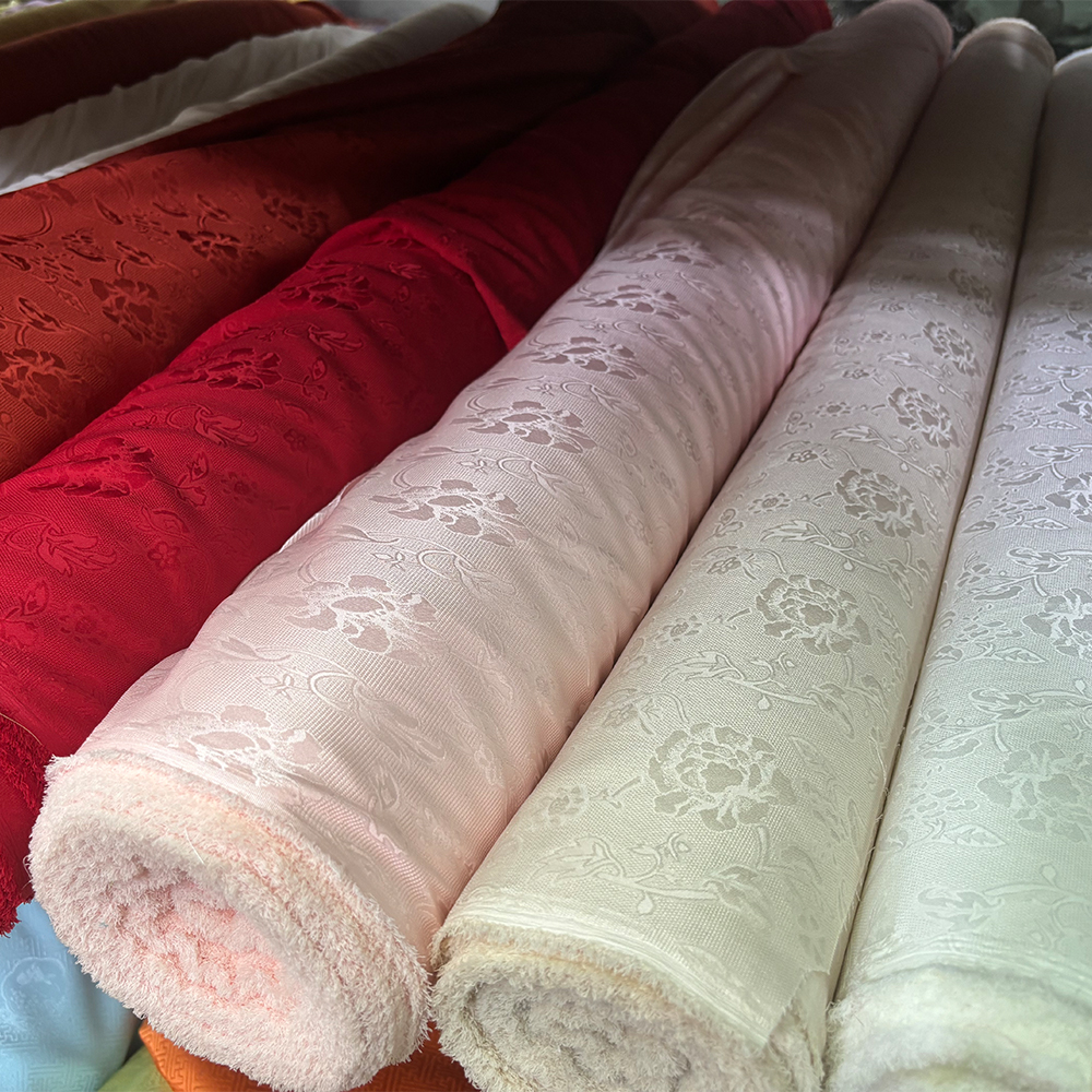 唐草提花涤料汉服上襦褙子襦裙挂里适用布面料