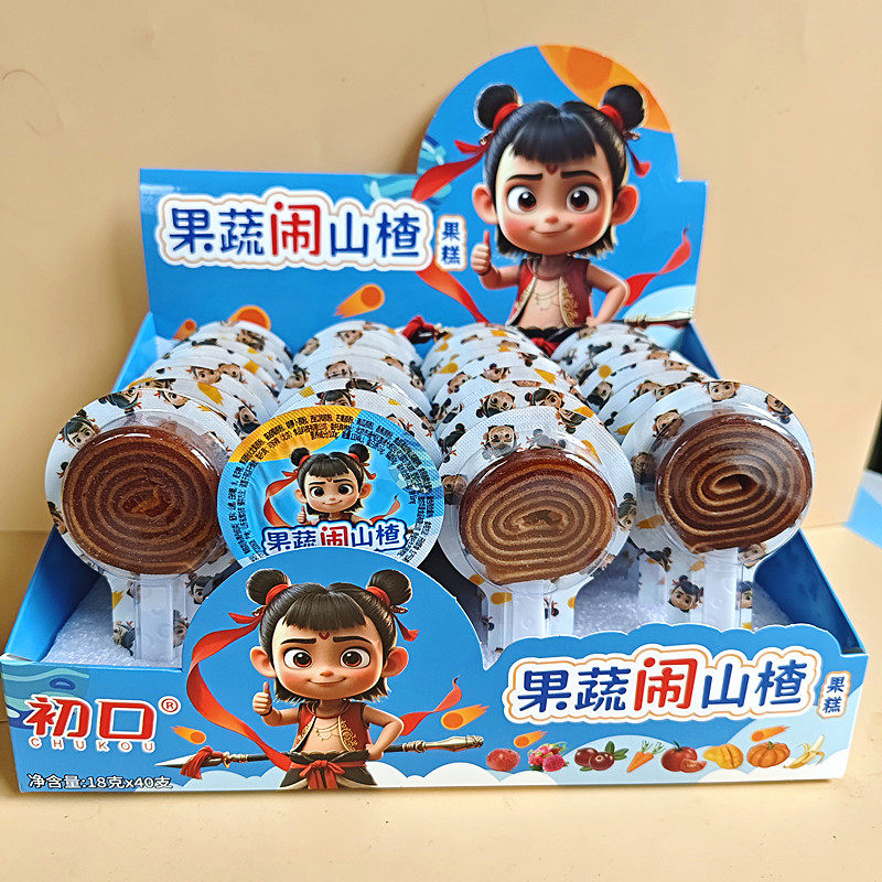 初口果蔬闹山楂卷水果卷山楂糖益生元葫芦儿童休闲零食盒装山楂糕