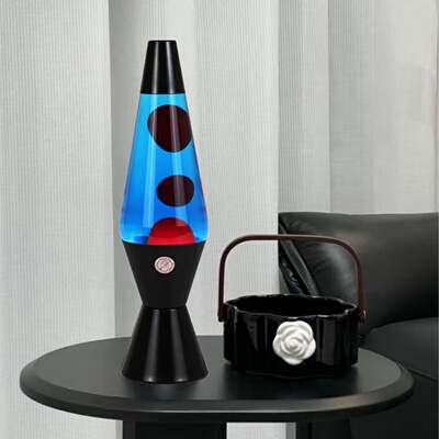 【黑色典藏版】蓝水红蜡熔岩灯