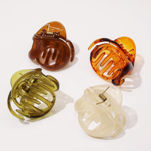 韩式日常中号发抓南瓜发夹盘发器高级感头饰后脑勺鲨鱼夹发卡抓夹