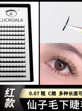 下睫毛仙子毛0.07C翘浓密黑网红爆款5 6 7 8 9超长一簇美睫师嫁接