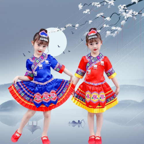 儿童三月三壮族女童56个少数民族