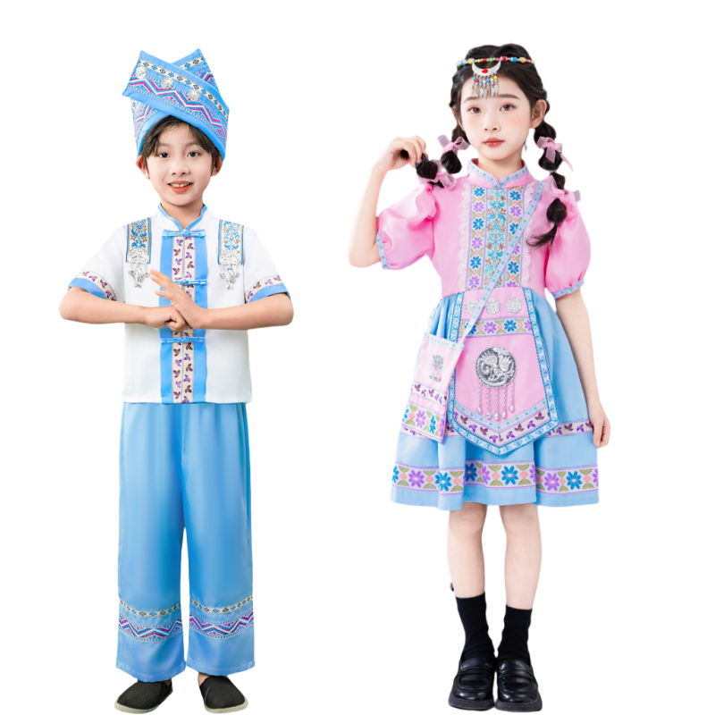 三月三民族服装儿童男女童演出服