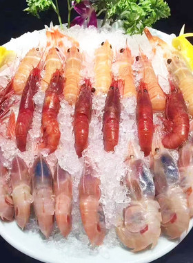 红魔虾鳌虾红虾琵琶虾刺身拼盘