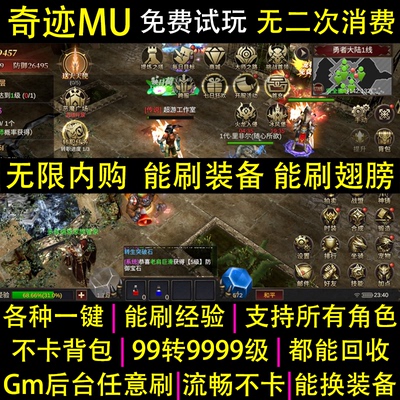 奇迹mu手游gm后台大天使买断无限代金内购怀旧三职业非单机联网玩