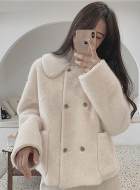 MYWAY 2019新款秋冬百搭宽松小个子显瘦洋气甜美环保皮草外套女