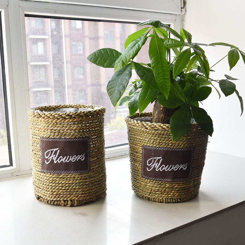 藤编花盆草编北欧风格架子盆栽