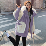 现货三色内胆兔毛连帽毛领可以脱卸派克服2D082-H219-P205298，女装派克服，2D082