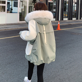 现货三色内胆兔毛连帽毛领可以脱卸派克服2D082-H219-P205298，女装派克服，2D082
