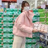 韩版短款立领减龄羽绒服女2023冬季新款加厚显瘦面包服白鸭绒外套，女装羽绒服，2D082