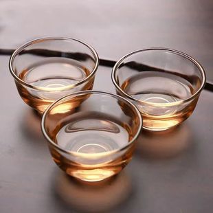 耐热功夫玻璃小茶杯防烫加厚玉兰杯主人杯花茶杯透明品茗小号杯子