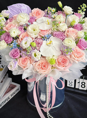 原创19粉玫瑰花束11紫色玫瑰生日配送鲜花速递同城北京配送花店