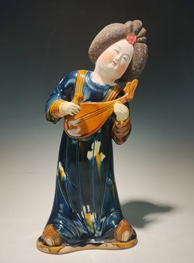 唐三彩仿古胖乐陶俑古典艺术礼品