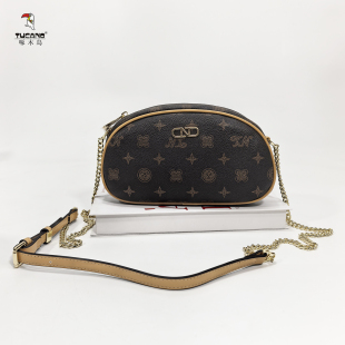 啄木鸟女包2025新款 小圆包小众设计轻奢菱格链条斜挎包 小香风时尚