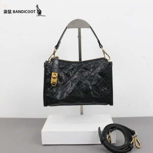 百搭斜挎手提包潮 高级感菱格纹女包时尚 袋鼠2026新款 包包轻奢爆款