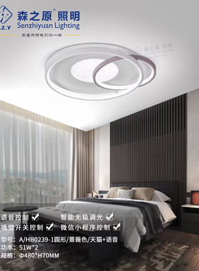 森之原照明吸顶灯轻奢餐厅卧室灯具现代简约智能语音A/HB0239