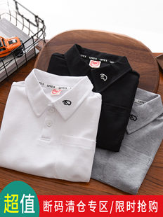 Polo for boys, summer children's short sleeve T-shirt, with short sleeve, children's clothing, for teenagers, western style, with embroidery