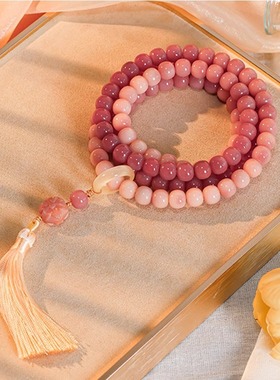 天然白玉菩提根手串男女学生盘玩108佛珠手串手链女文玩念珠手饰