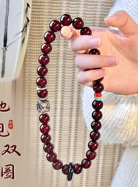 原创设计菩提双圈手串中式醒狮头男女款手持文玩佛珠念珠手持