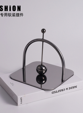 酒店售楼部洽谈区纸巾夹现代不锈钢摆件餐厅纸巾压座样板间装饰品