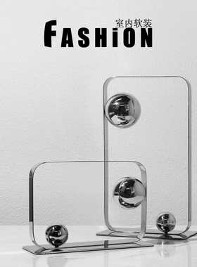 简约现代金属几何框架球创意轻奢家居客厅书房阳台软装饰品球摆件