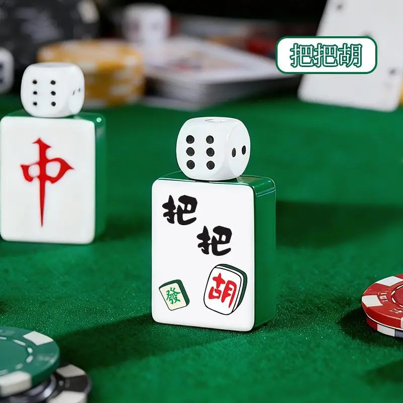 创意旋转骰子麻将防风打火机充气高颜值创意个性定制送男女友礼物