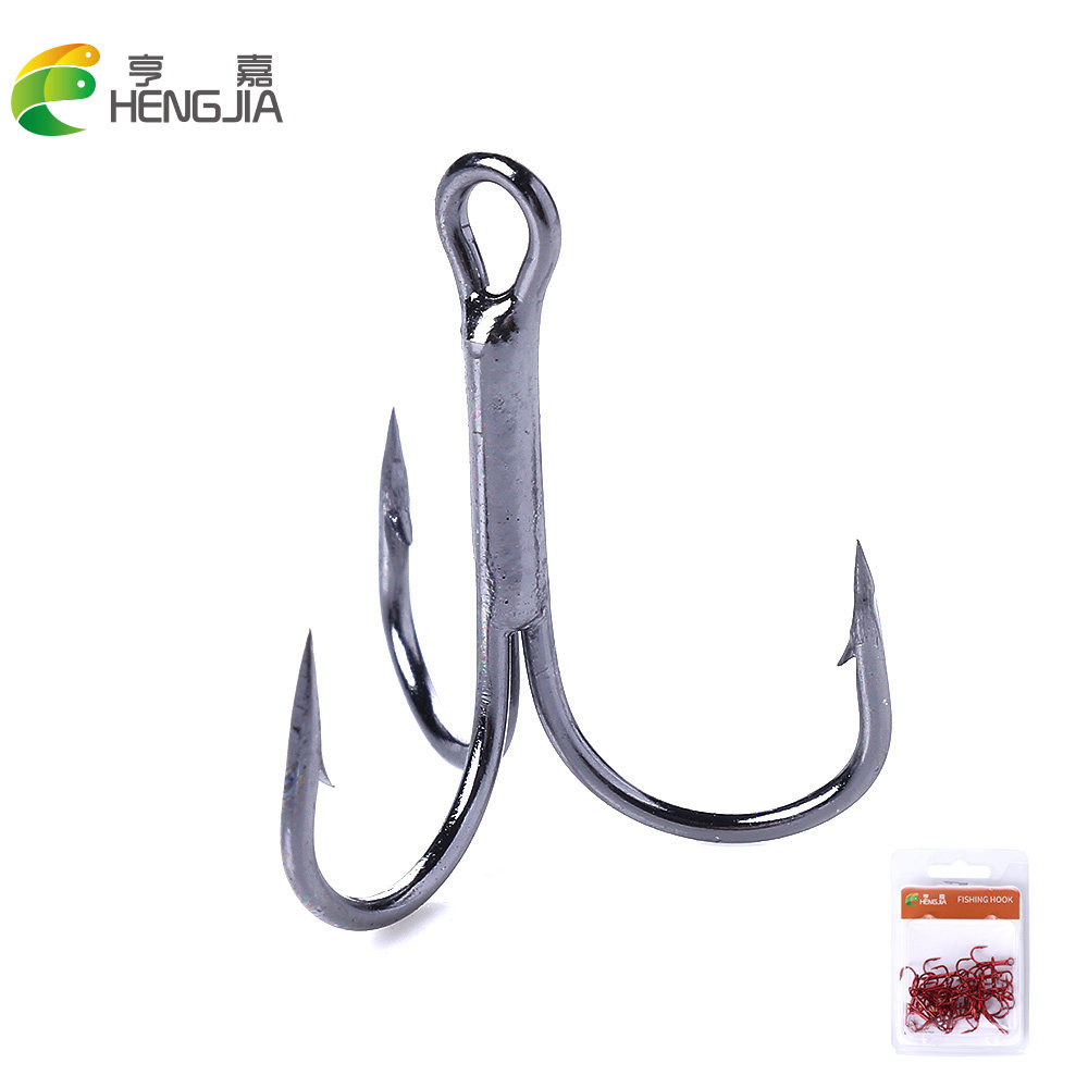 嘉渔具鱼钩高三本钩路亚钩三爪钩有倒刺锚钩钓鱼配件用品