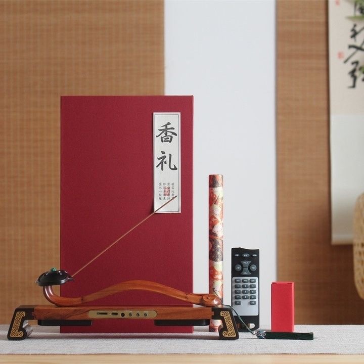 实木如意音乐机香道香器家用熏香炉室内装饰品创意摆件工艺礼品