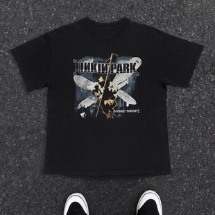 shirt T恤男t LinkinPark摇滚乐队林肯公园印花纯棉宽松短袖 长袖