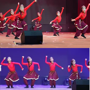 儿童起舞藏族舞蹈服桃李杯少数民族舞女童草原筷子舞喜庆演出服