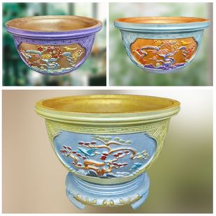 加厚水泥花盆模具欧式盆景圆形模型大号盆栽塑料硅胶创意自制家用