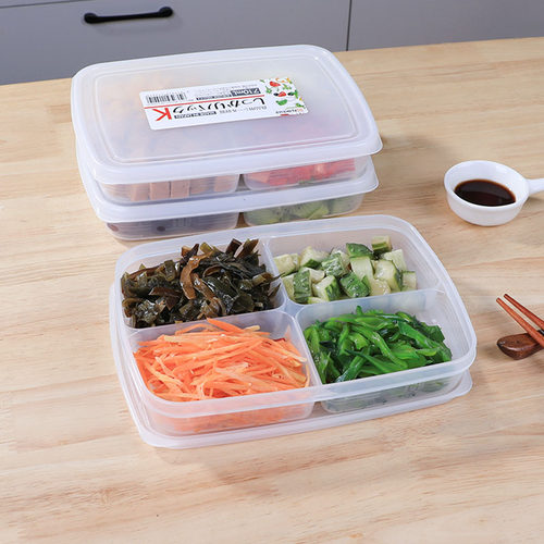 日本进口分格备菜盘厨房食物收纳盒葱姜蒜肉片分装冷藏冷冻保鲜盒 - 封面