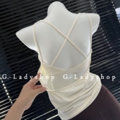 假两件带胸垫运动罩衫 夏日慵懒美背长款 瑜伽运动背心 健身服文胸