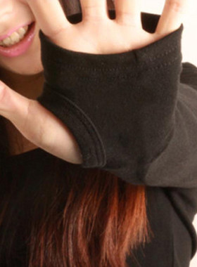 长袖欧美常规套手指莫代尔女上衣