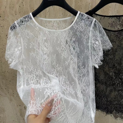 蕾丝罩衫打底衫外穿内搭花边上衣