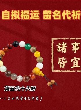【过香】杭州十八籽手串多宝菩提子木质寺庙同款招财18子佛珠转运