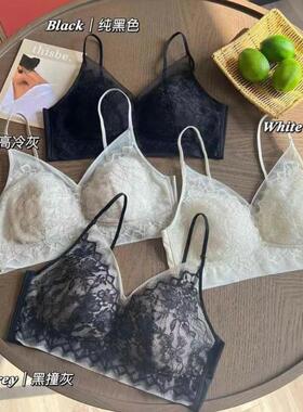 美月馨12394 法式睫毛蕾丝裸感兔耳朵杯裹胸内衣超薄透气无痕美背