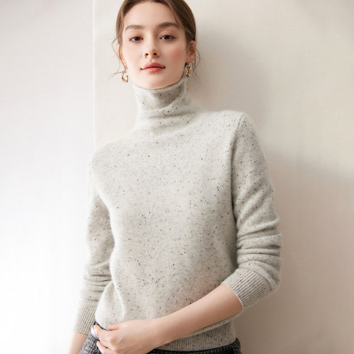 MORO线堆堆领羊绒衫女秋冬软糯
