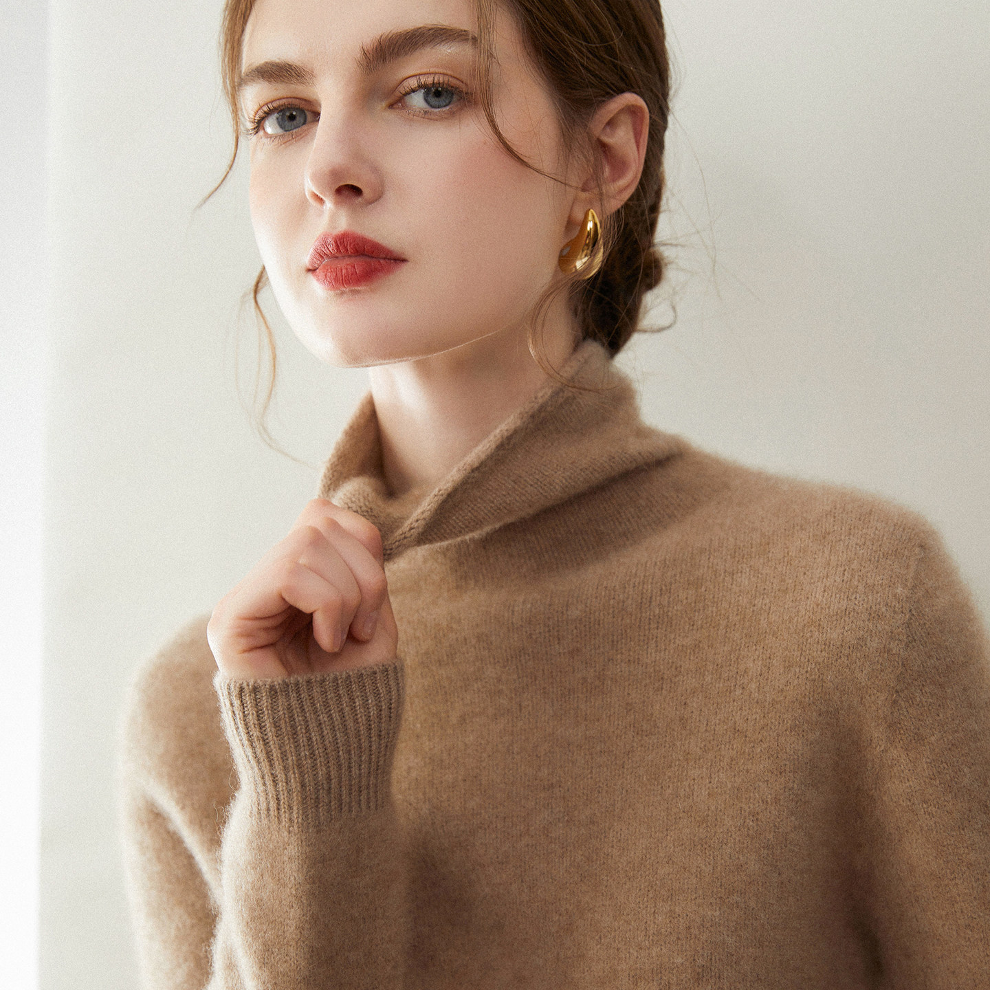 康赛妮~加厚堆堆领25秋冬季新款纯山羊绒衫女针织打底衫毛衣内搭,女装/女士精品,羊绒衫,淘宝优惠券,粉丝福利购,淘宝优惠卷