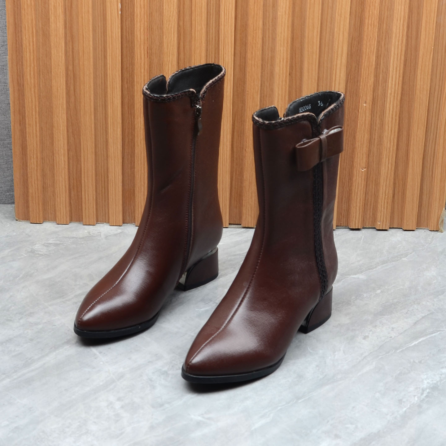 真皮短靴加绒秋冬舒适时装靴女鞋