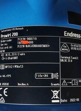 【维修】E+H涡街流量计Prowirl200，分体式，带10米电缆，
