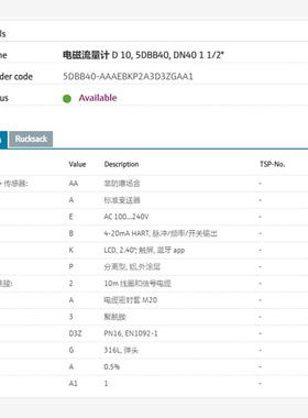 【维修】E+H电磁流量计 D 10，5DBB40，DN40 1 1/