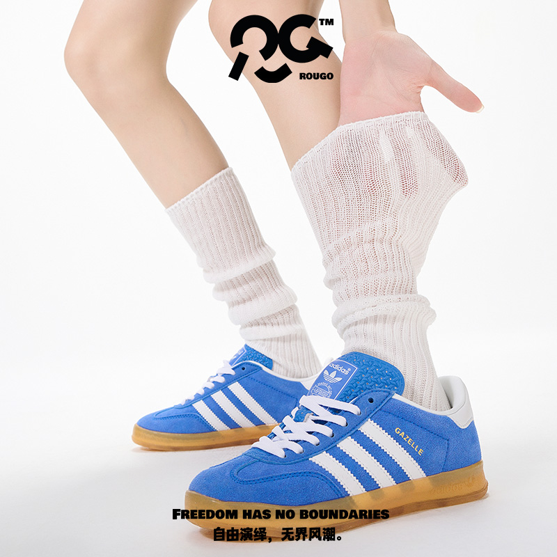 韩女氛围｜白色韩系堆堆袜女薄款春夏季小腿袜子棉质中筒网眼纯色