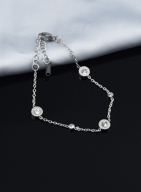 简约细链水钻手链女生不掉色金属