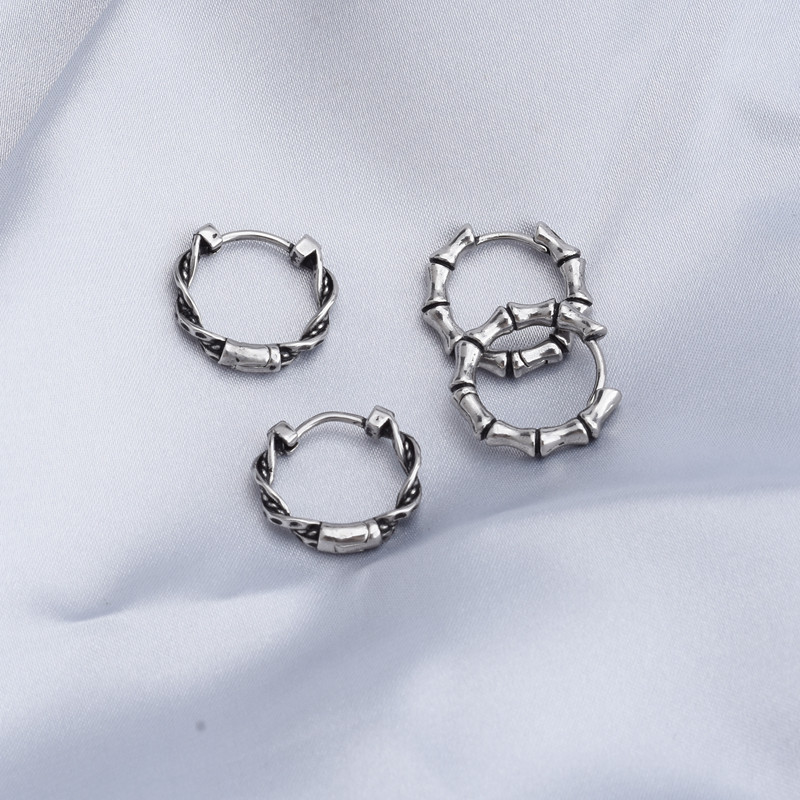 新潮复古耳圈朋克个性骨节耳扣街拍情侣中性风耳饰钛钢双扭小耳圈,饰品/流行首饰/时尚饰品新,耳环,淘宝优惠券,粉丝福利购,淘宝优惠卷
