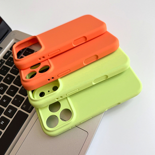 新款奶绿色适用iPhone17Pro全包防摔苹果17Promax木瓜橙高级手机壳全包防摔