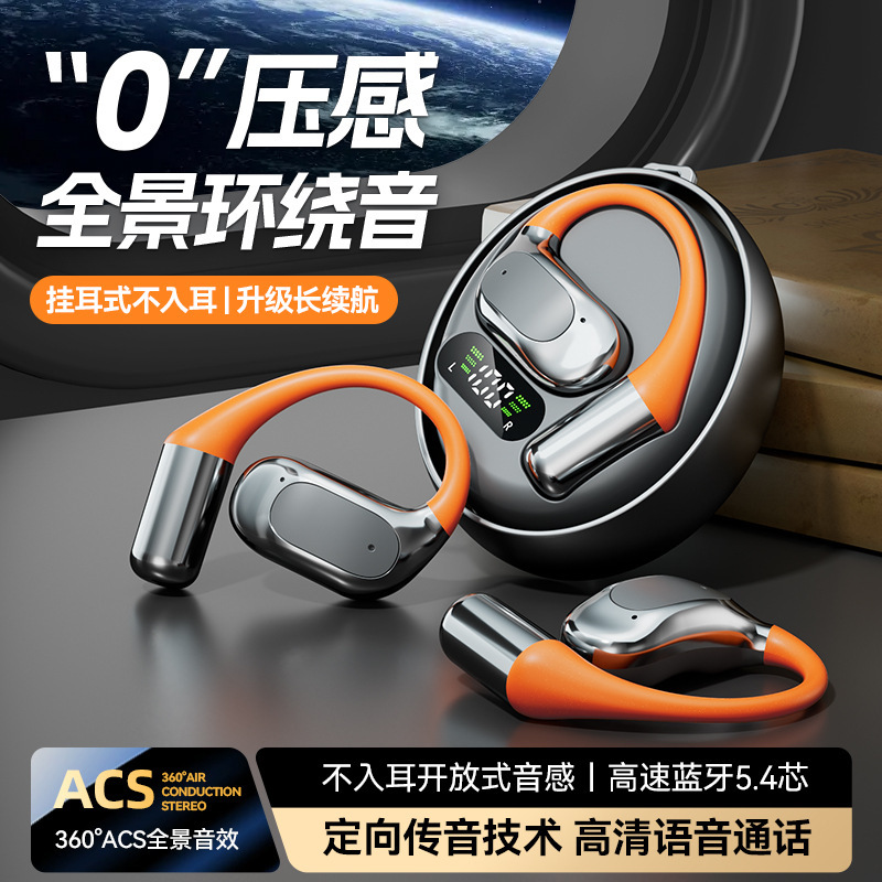 曼哈顿2025新款进口德国柏林之声音质智能AI翻译蓝牙耳机挂耳式M